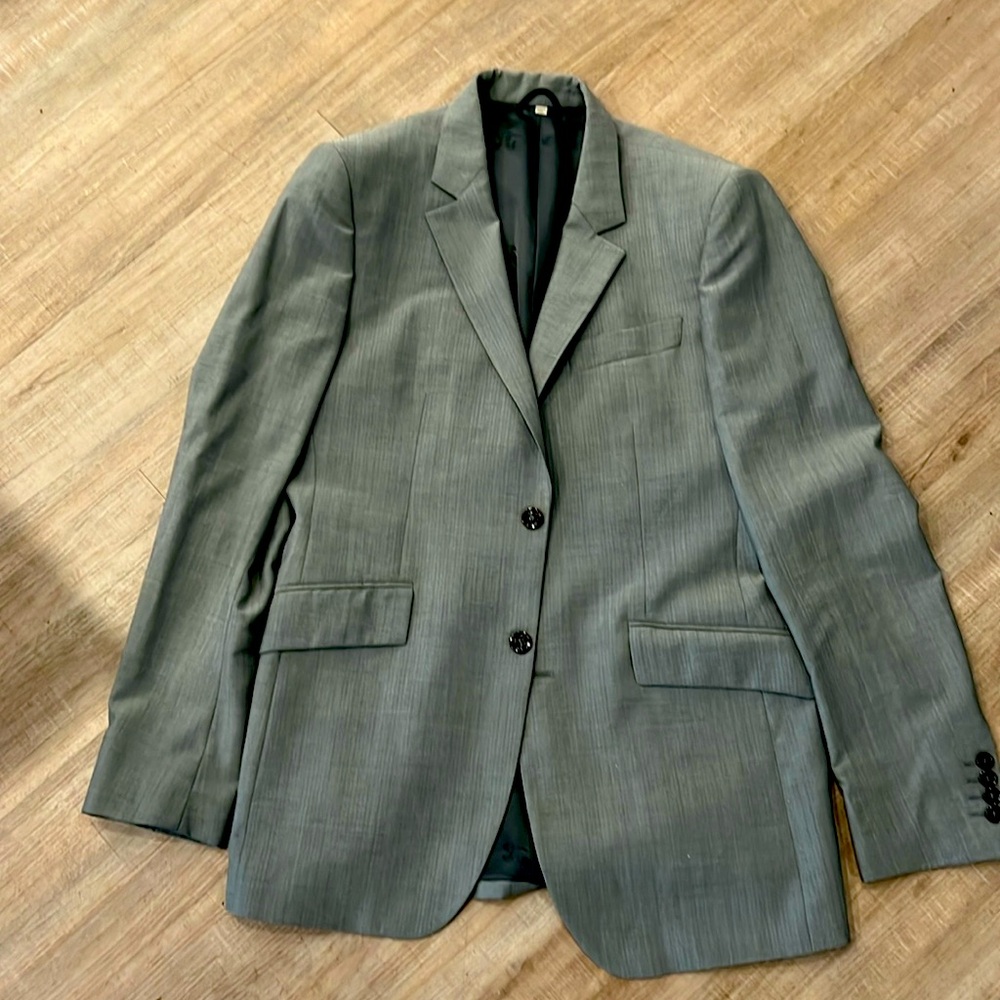 Burberry Made in Italy Grey Men’s Suit Jacket Size 52 Regular Wool Gently Worn